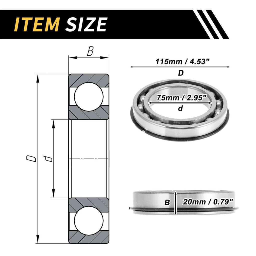 Deep Groove Ball Bearing P6 for Scooter Skateboard Wheel (6015NR)