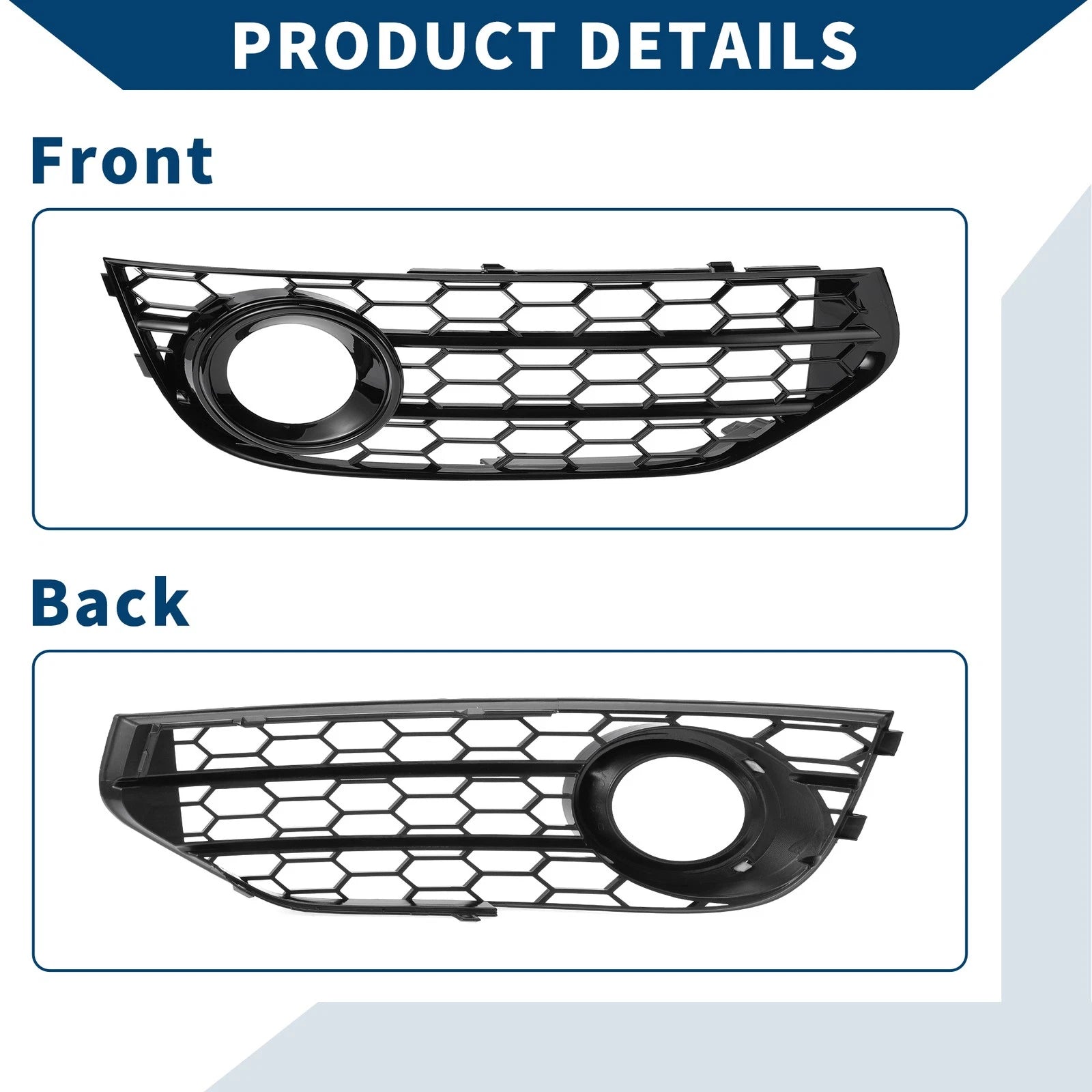 1 Pair Fog Light Grills for Audi A4 B8 (2009–2015) No. 8K0807681J/8K0807682J
