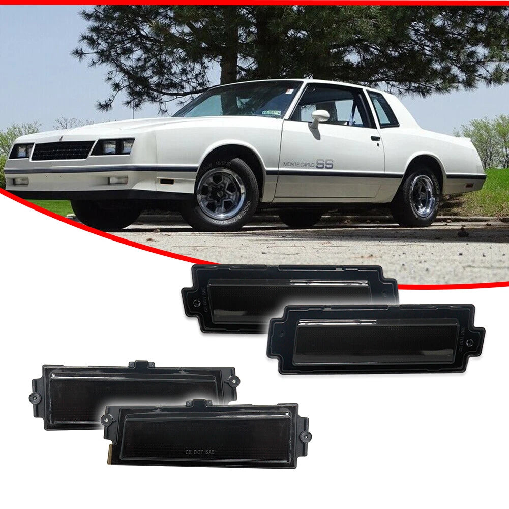 Smoked Black Front Rear Side Marker Lamp Housings for Chevy Monte Carlo SS