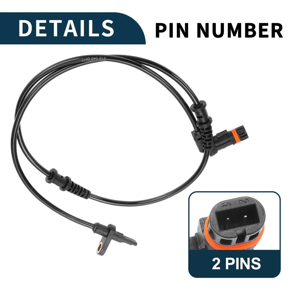 Front Left ABS Wheel Speed Sensor for Mercedes-Benz E350 (2006–2009) A2125400517