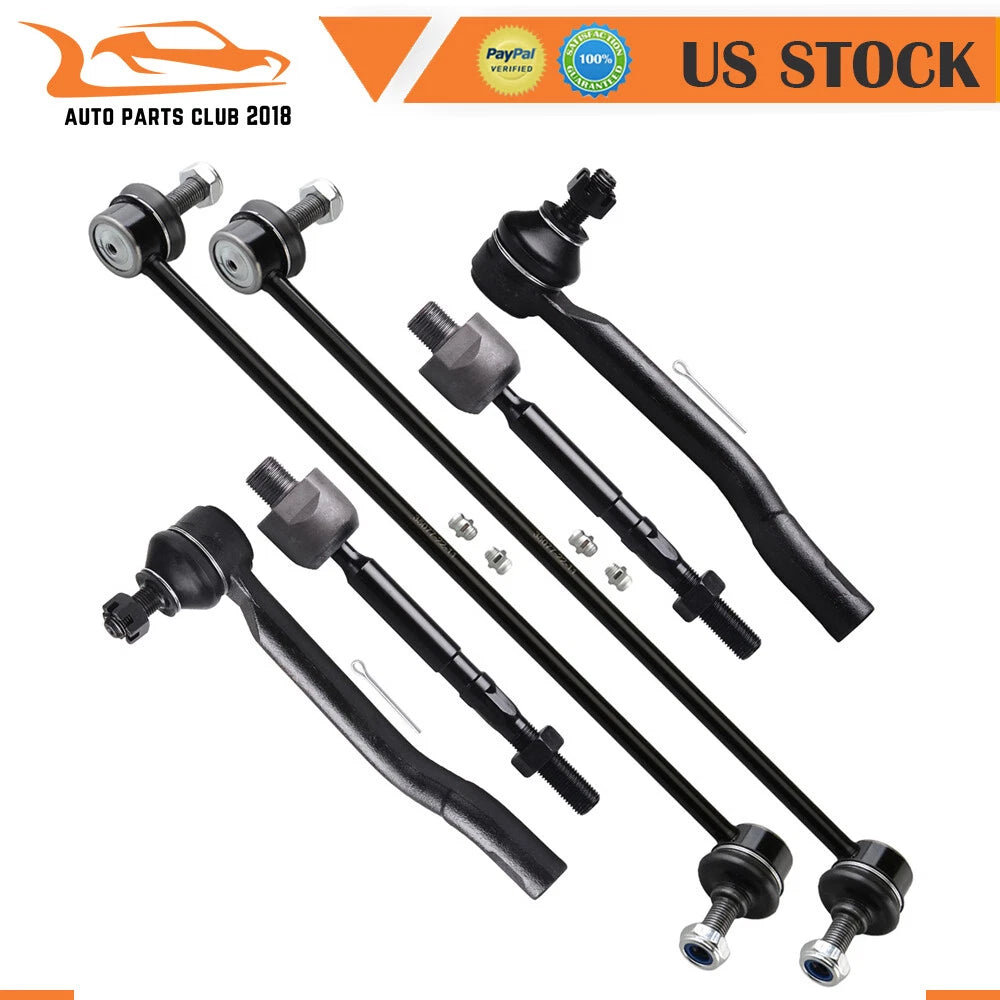 Set of 6 Front Tie Rod End Sway Bar Links for Honda Civic (2016–2019)
