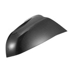 Pair Rear View Mirror Cover Shell for BMW X1 Carbon Fiber Pattern Black