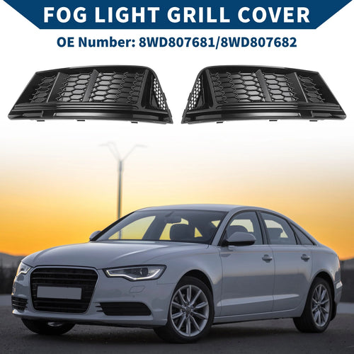 1 Pair Front Fog Light Grill for Audi A4 B9 (2016–2018) No. 8WD807681/8WD807682