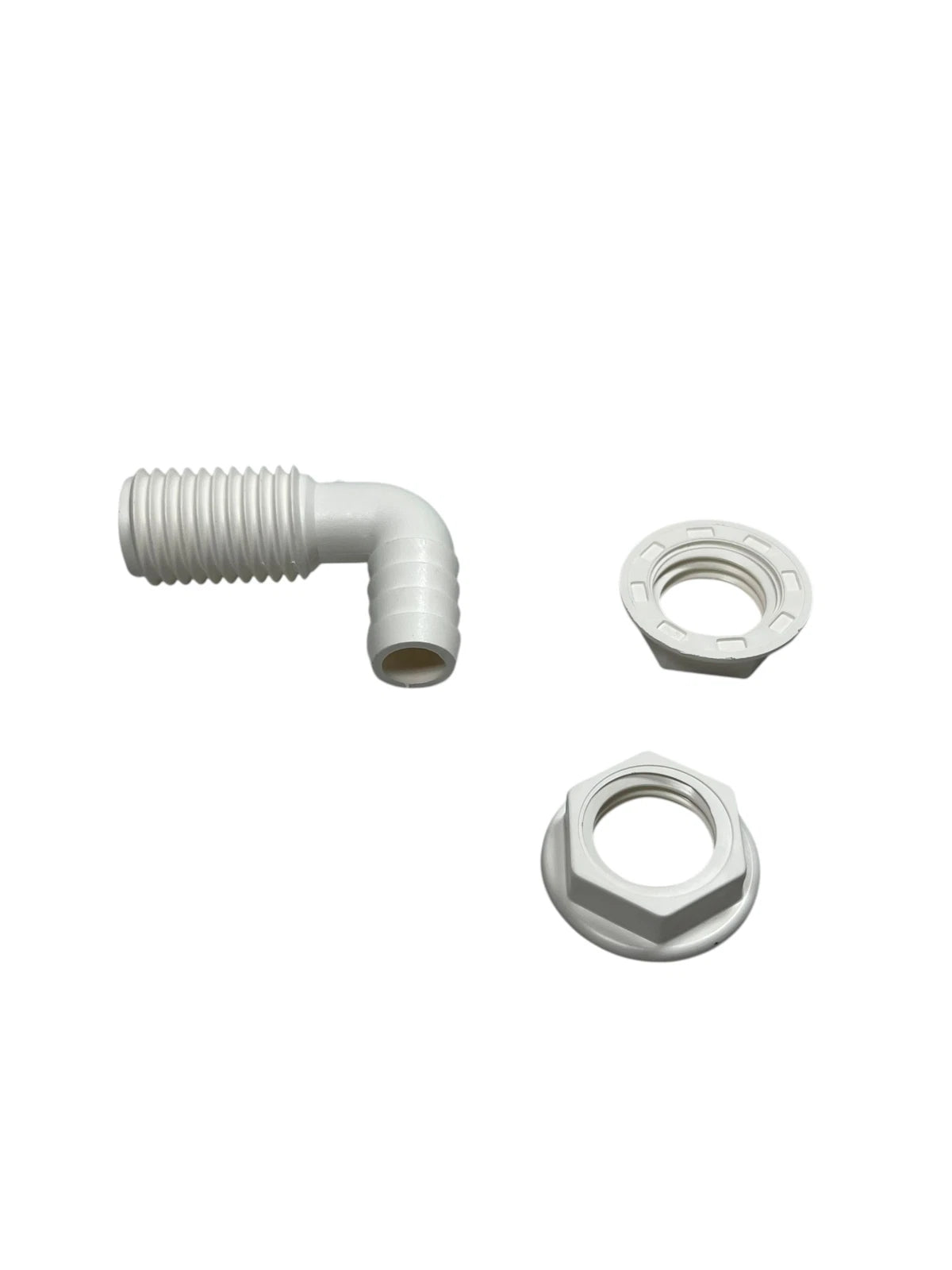 Set of 3 TH Marine 3/4in 90 Degree Barbed Thru Hull w/ 2 White Nuts