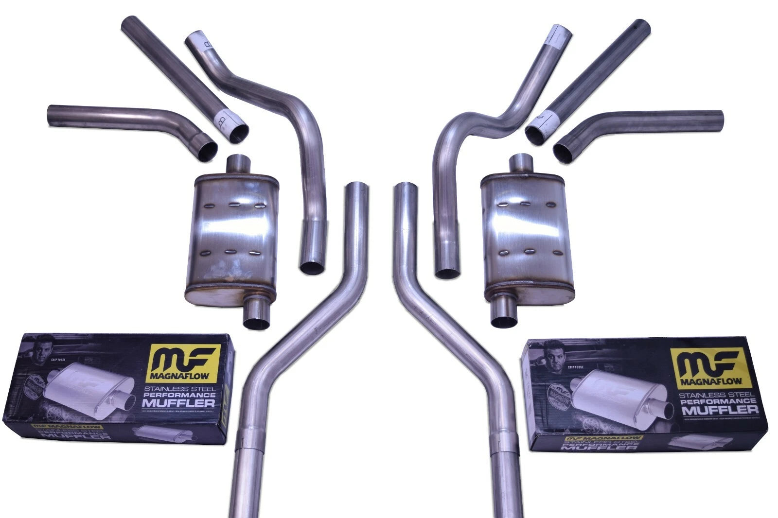 Dual Exhaust Kit for Chevy GMC C10 (1963–1972) 2.5" Side Exit Mandrel Bend