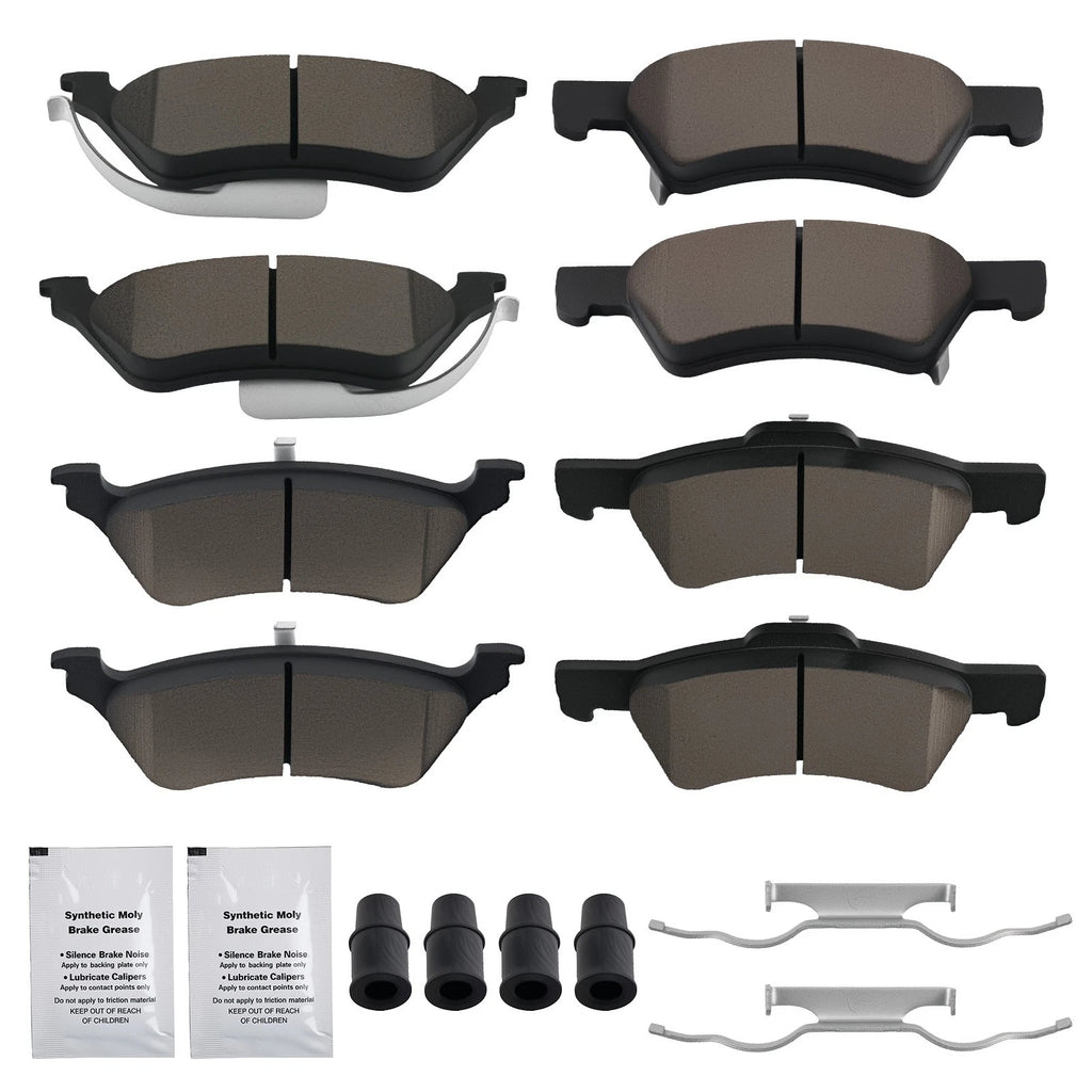 8pcs Ceramic Brake Pads Kit for Chrysler Town & Country (2001–2007)