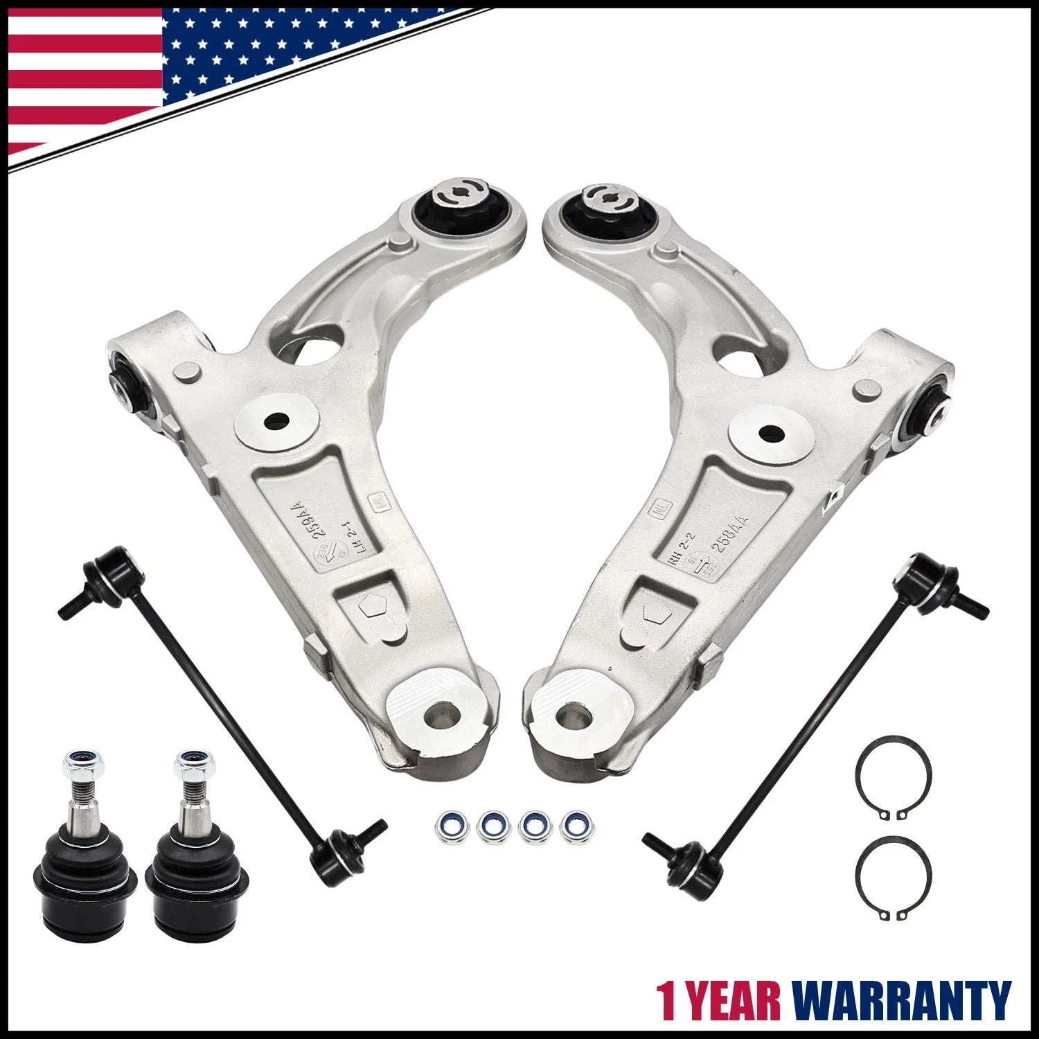 Set of 2 Front Lower Control Arms with Ball Joints for Jeep Cherokee (2014–2018)