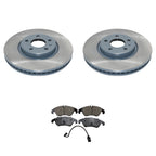 Front Rotors & Akebono EURO Ceramic Brake Pads Kit for Audi A4 A5 Quattro (2010–2016)