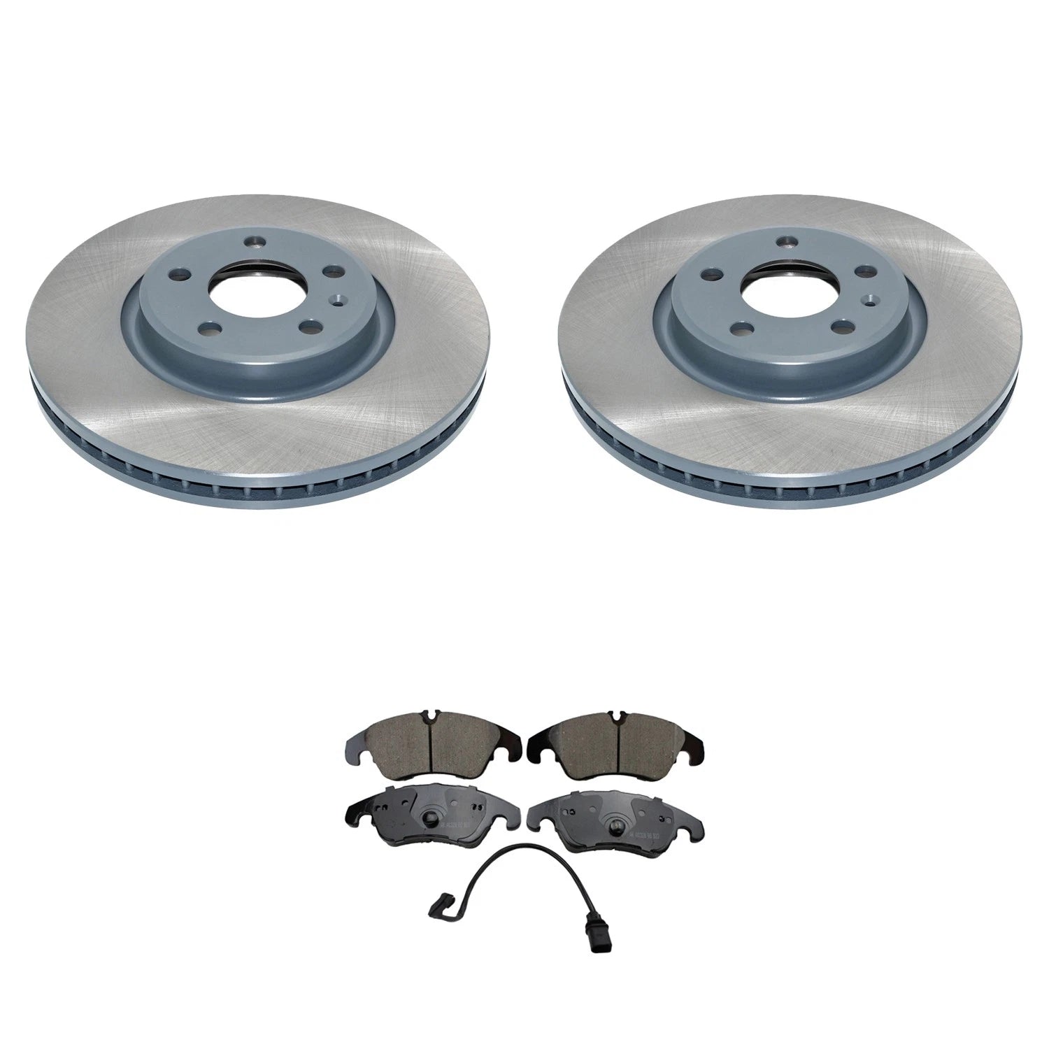 Front Rotors & Akebono EURO Ceramic Brake Pads Kit for Audi A4 A5 Quattro (2010–2016)