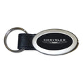 Black Oval Leather Keychain - Officially Licensed for Chrysler