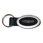 Black Oval Leather Keychain - Officially Licensed for Chrysler