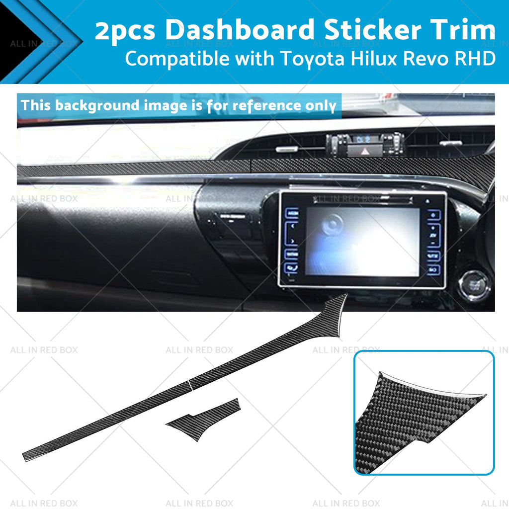 Carbon Fiber Dashboard Sticker Trim for Toyota Hilux Revo (2015–2023) RHD