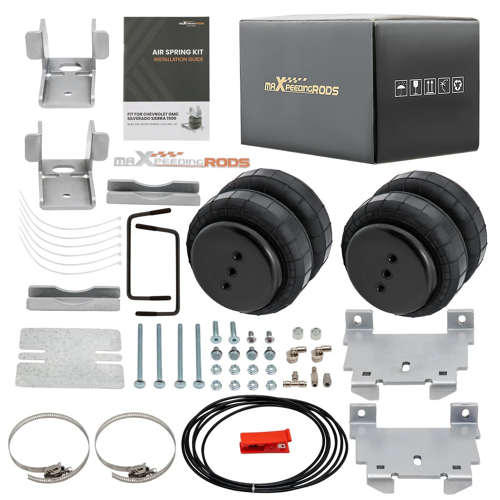 Air Spring Bag Tow Assist Rear & Compressor Kit for Chevy 1500 (2007–2018)