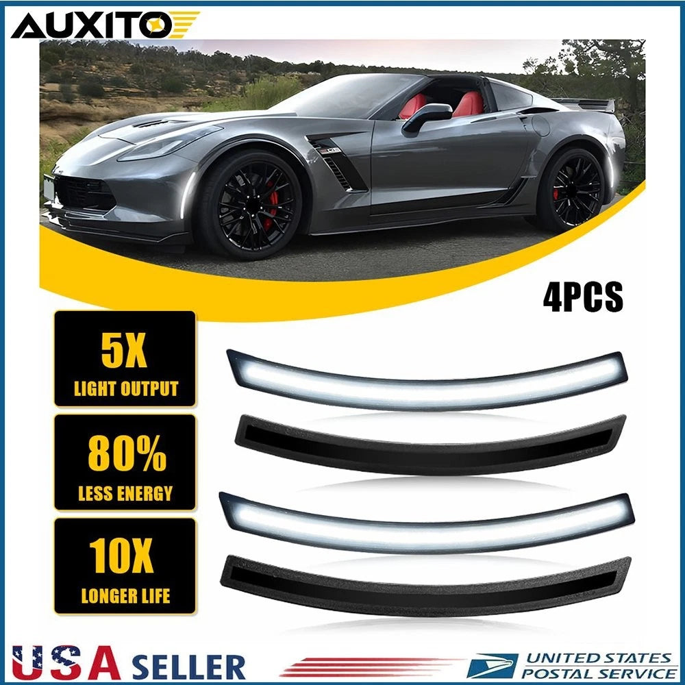 Set of 4 Smoked Lens LED Side Marker Lights for Corvette C7 (2014–2019)