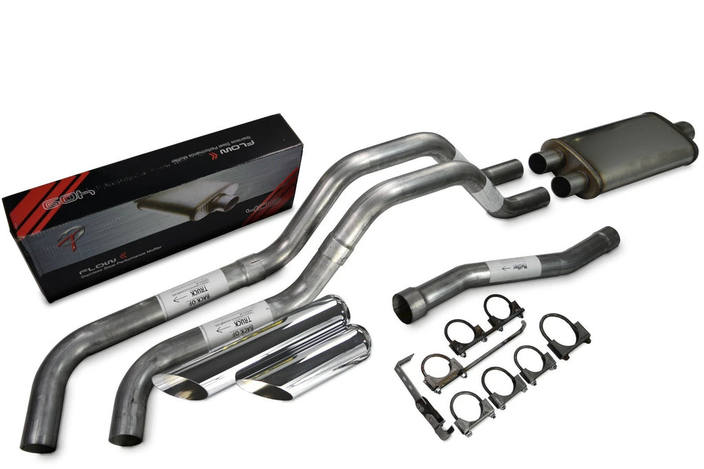 Dual Exhaust 2.5" Side Exit for Nissan Titan (2004–2006) Flow II Slash Tip