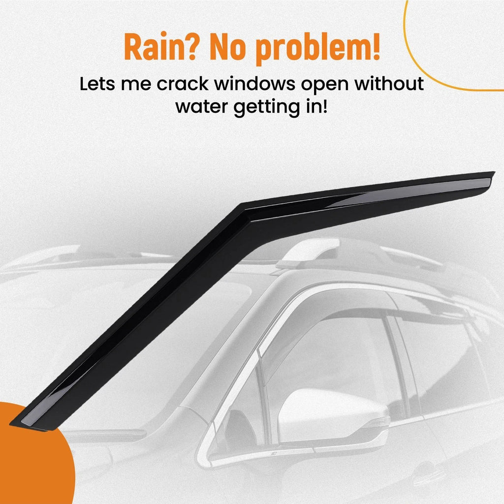 Set of 4 Rain Deflector Guards for Kia Soul (2014–2019) Black Window