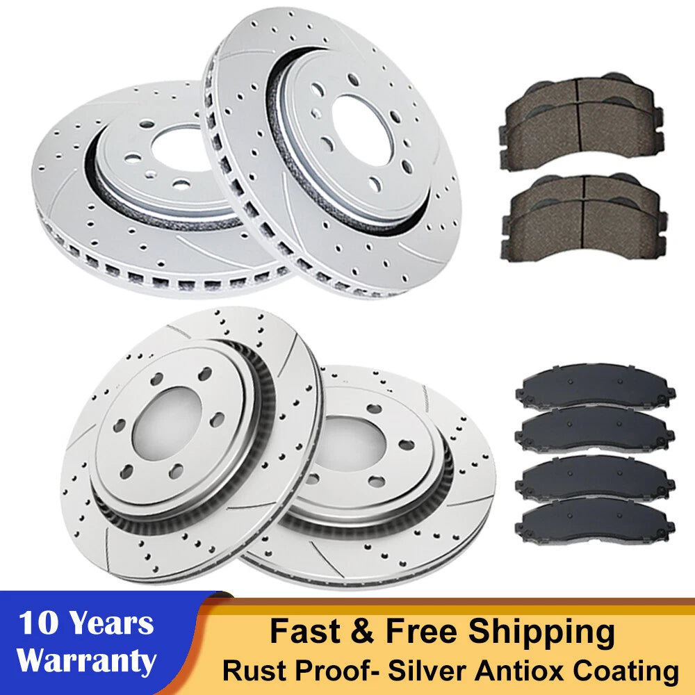 Drilled Brake Rotors and Pads Kit for Ford F-150 (2015–2017)