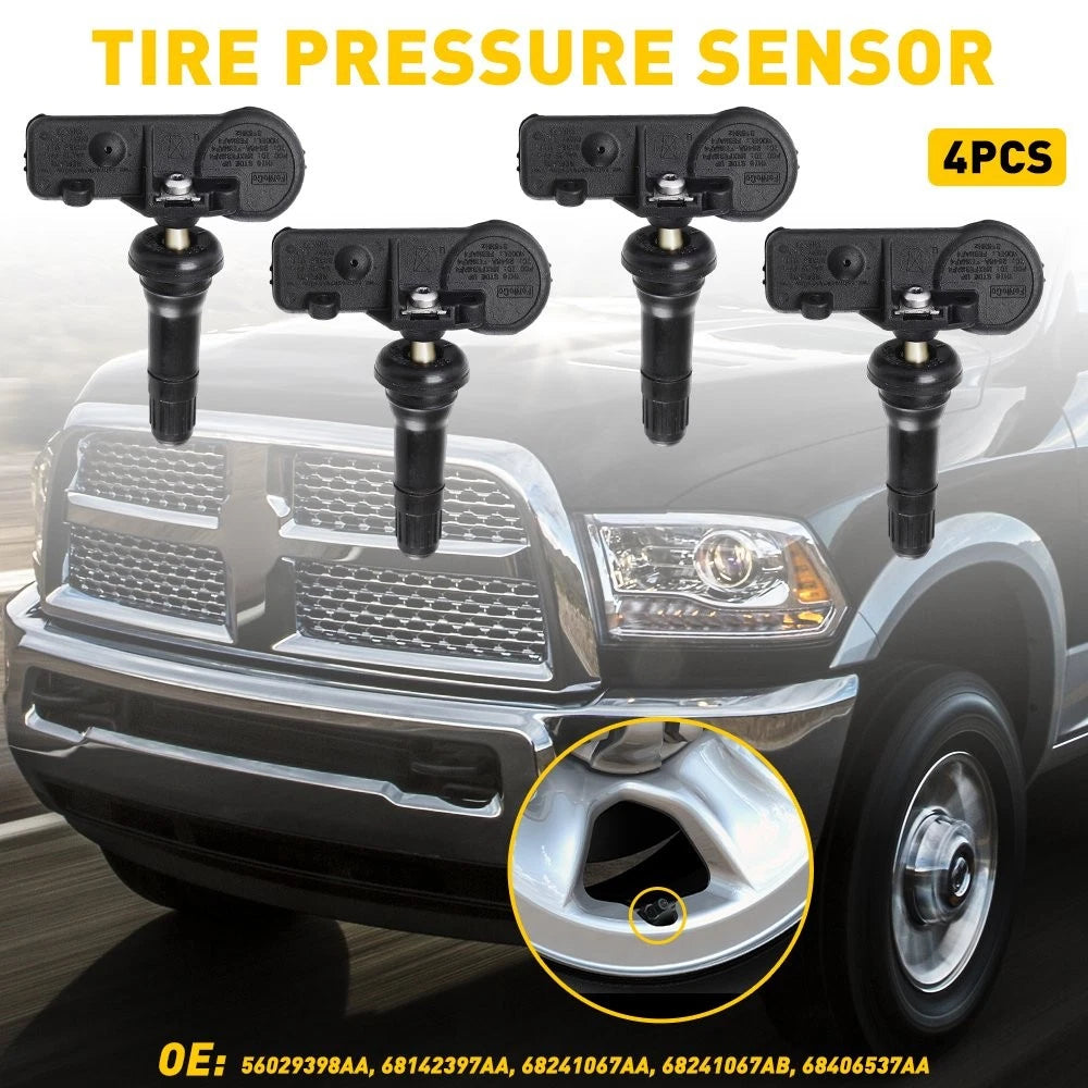 Set of 4 Tire Pressure Sensors TPMS for Ram 1500 2500 3500 (2011–2013)