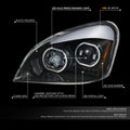 Projector Headlights for Freightliner Cascadia (2008–2017) - Black Housing Amber