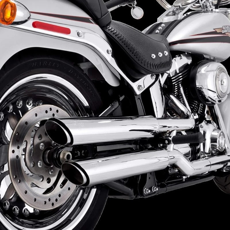 Vance & Hines Twin Slash Chrome PCX Slip-On Exhaust for Harley Softail Fatboy (2007–2017)