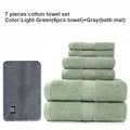 Set of 7 Cotton Towels for Bath, Outdoor, Swimming