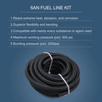 AN6 Stainless Steel Nylon Braided Oil Fuel Hose Line Kit for Universal (20FT)