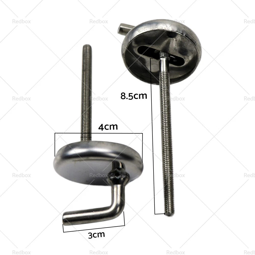 Toilet Seat Fix Fitting for Back to Wall (Stainless, Quick Release Hinges)