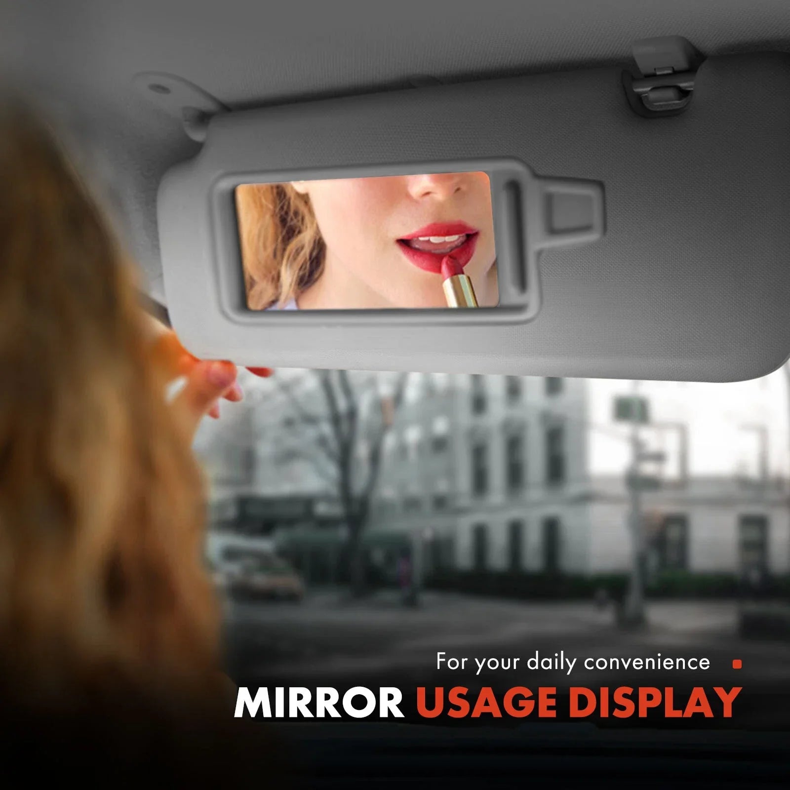 Driver Left Gray Sun Visor with Mirror for Hyundai Elantra (2016–2019)