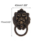 2Pcs Antique Lion Head Cabinet Drawer Pull Handle Knob