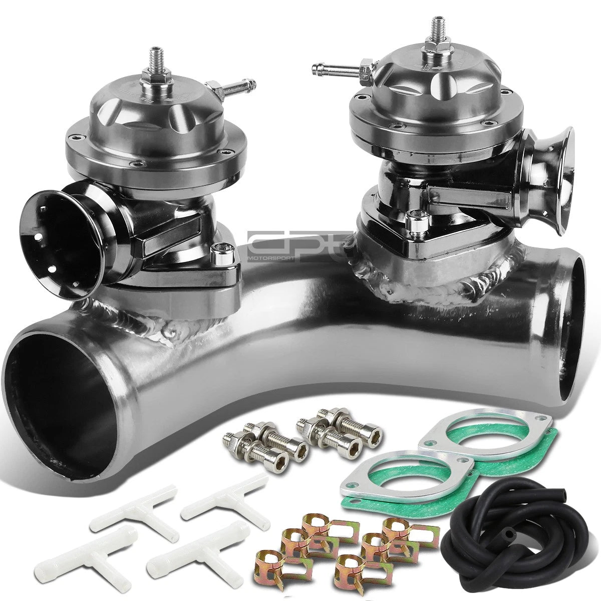 Set of 2 Twin Flange Pipe Adaptor + Turbo Blow Off Valve for GRS/GS