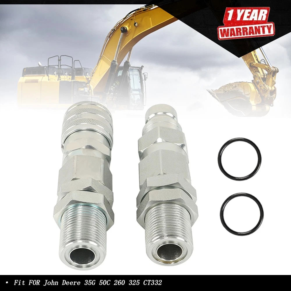 Hydraulic Quick-Connect Coupler for John Deere 35G 50C 260 325 CT332 (2015â2023)