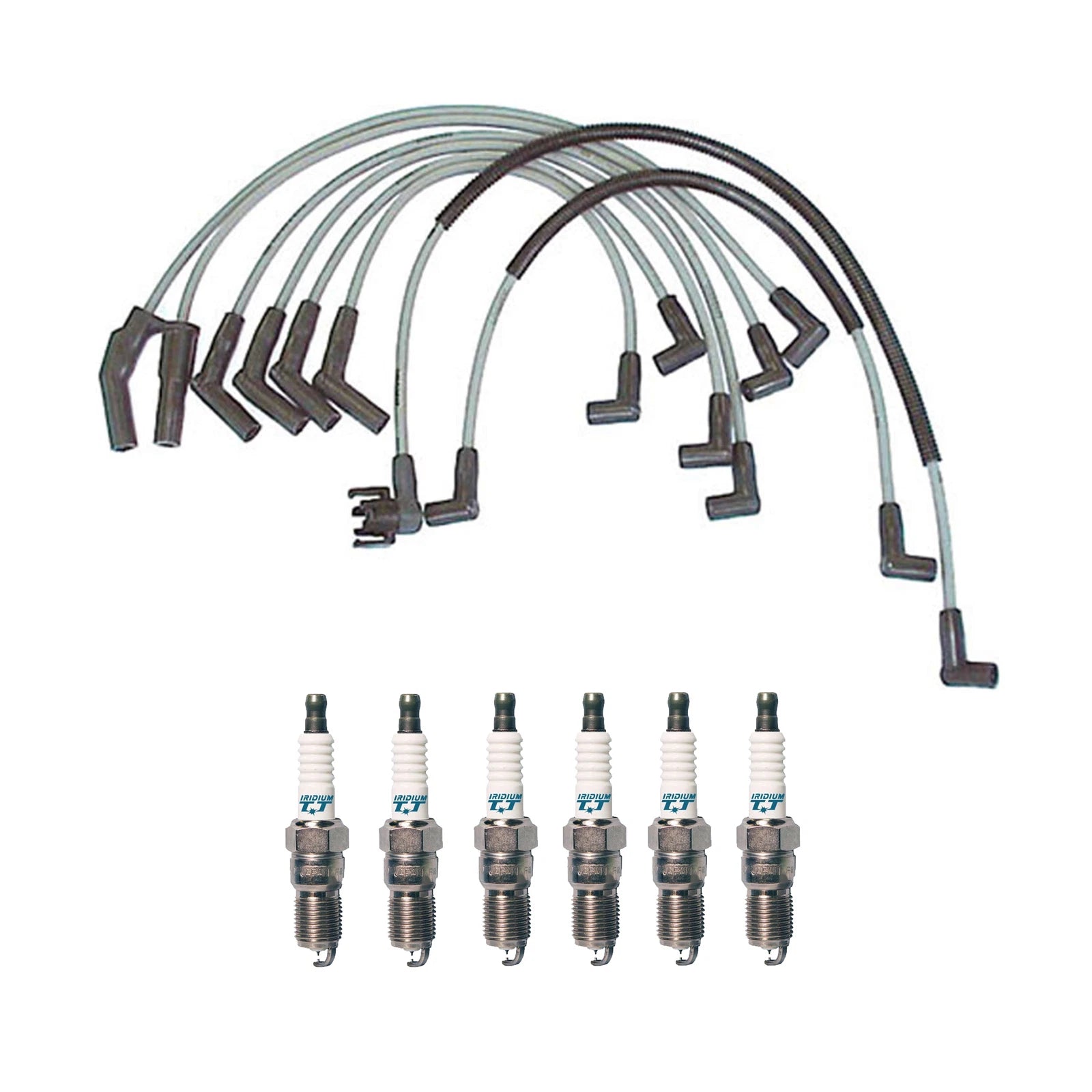 Denso Wire Set & 6 Iridium TT Spark Plugs for Ford 2.8L 2.9L V6 (1983–1992)