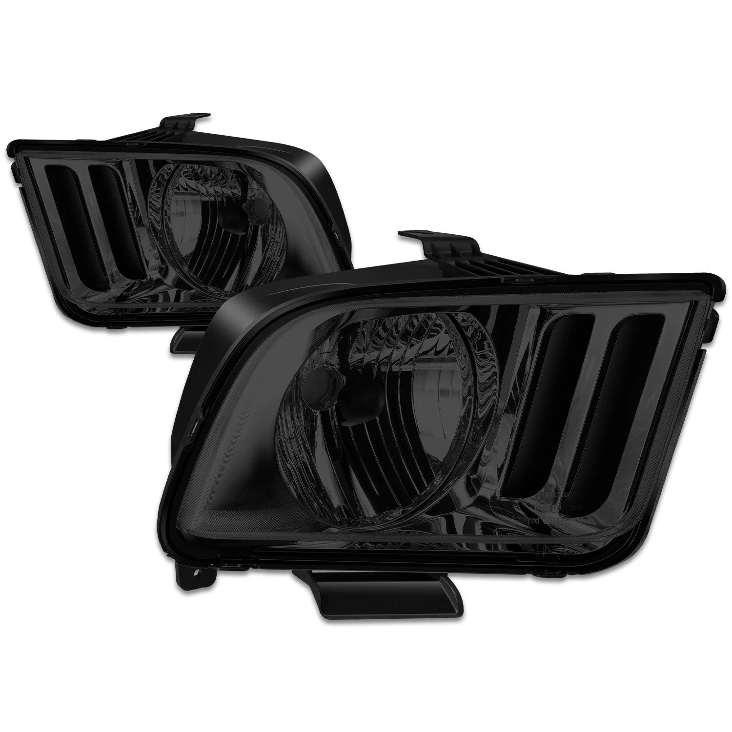 Pair of Smoked Housing Clear Corner Headlights for Ford Mustang S197 (2005–2009)