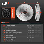 Drilled Brake Rotors Front & Rear for Toyota Camry 2018–2023 (4)