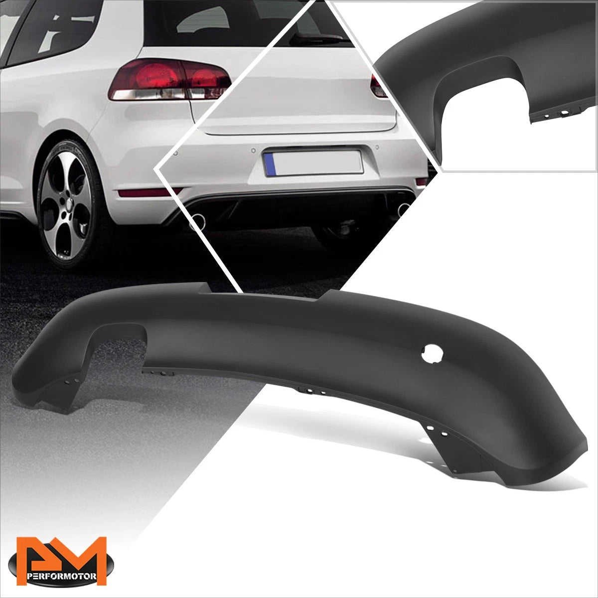 Rear Lower Bumper Valance Air Dam Deflector for VW Rabbit (2006–2009)