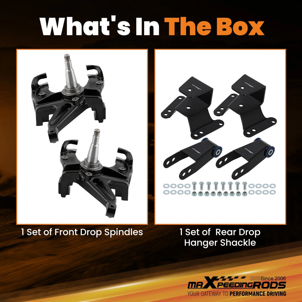3" 4" Drop Lowering Suspension Kit for Chevy GMC C-10 (1973-1987)