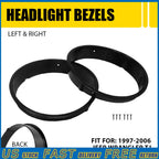 2X Front Headlight Trim Covers for Jeep Wrangler TJ (1997–2006)