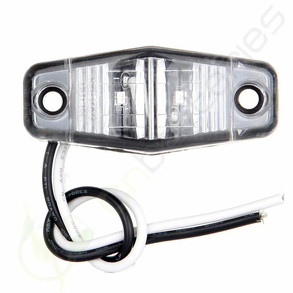 2X Clear Lens Amber LED Mini Side Marker Clearance Lamp 2.5''