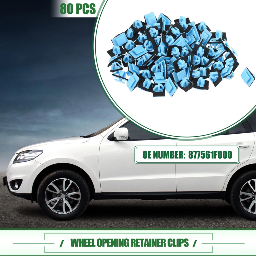 80 Pcs Wheel Opening Retainer Clips for Hyundai Santa Fe (2013–2021) No.877561F000