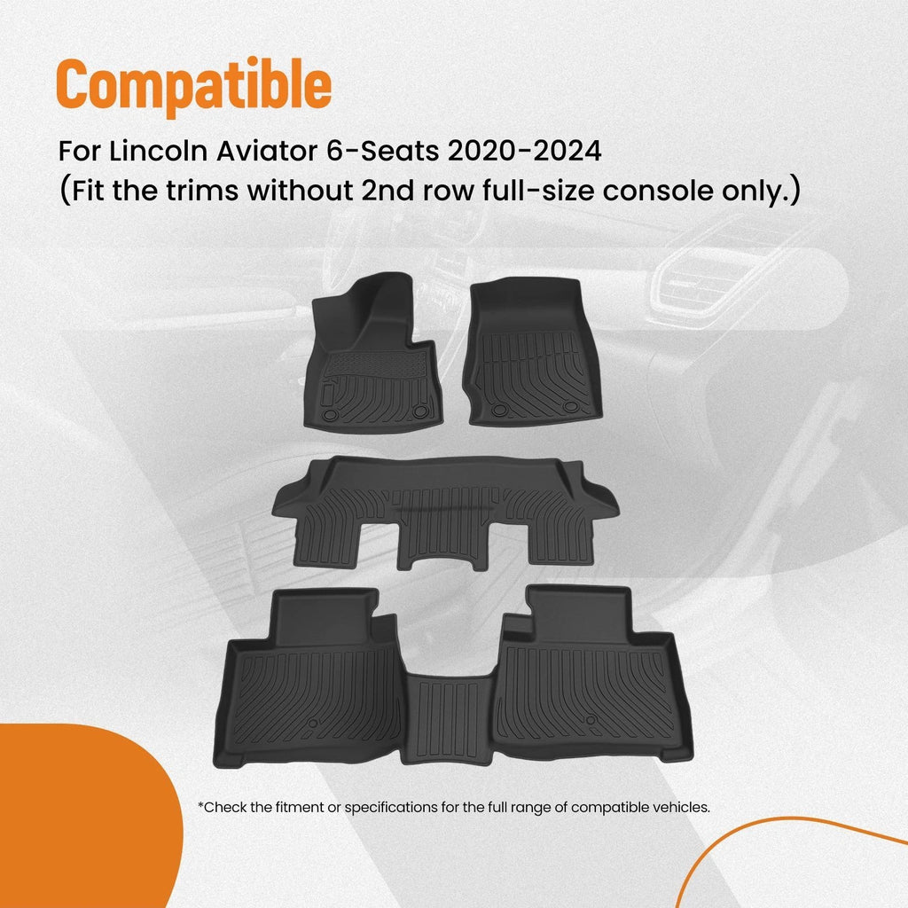 Set of 4 Waterproof TPE Carpet Floor Mats for Lincoln Aviator (2020–2024)