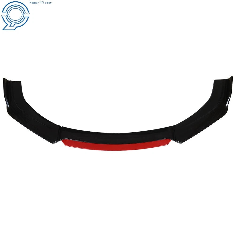 Front Bumper Lip Spoiler for Universal Car (2 Layer, Red)