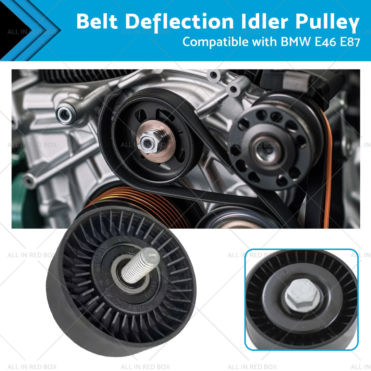 Belt Deflection Idler Pulley for BMW E87 E88 E83 E46 E84 (2004–2013)