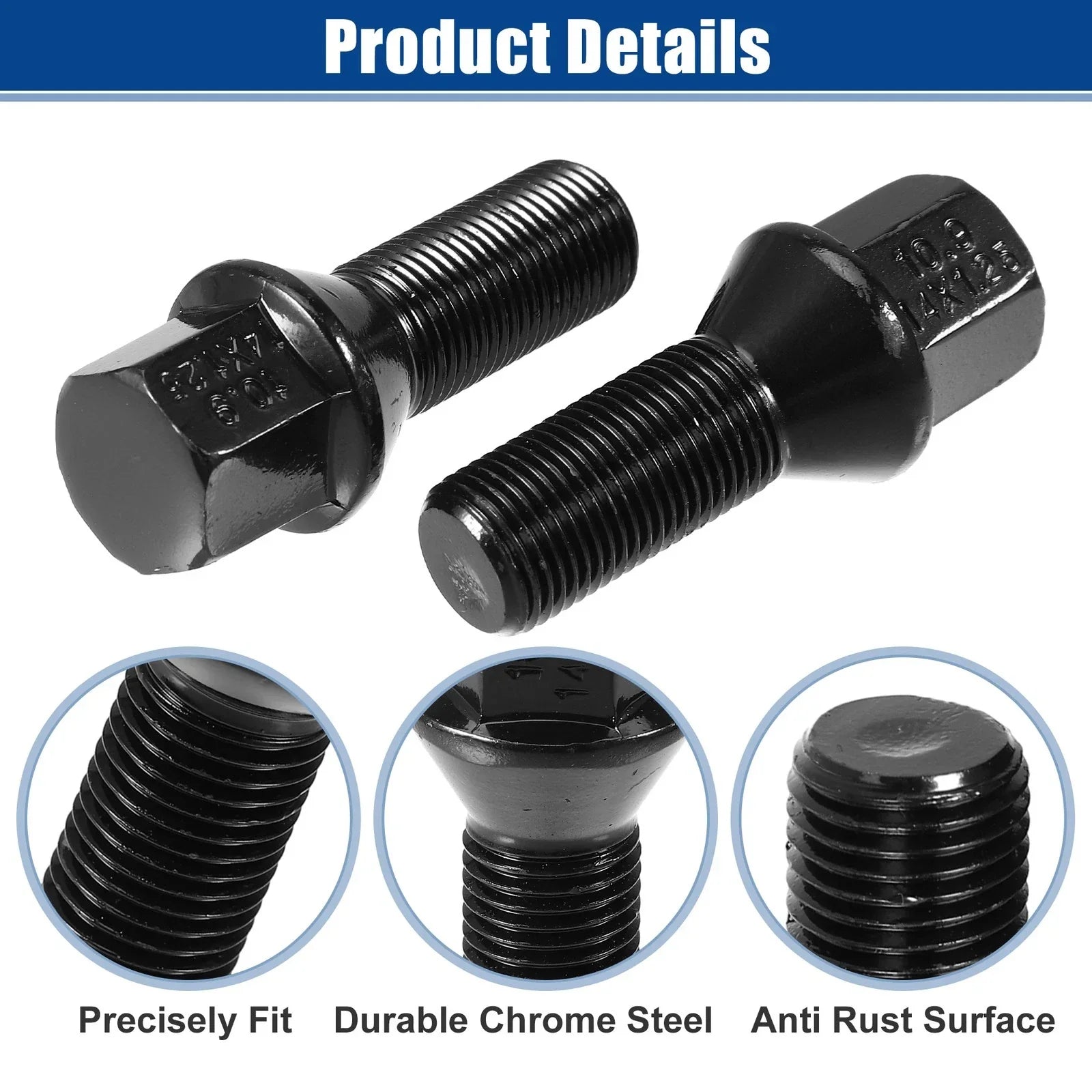 20 x M14x1.25 Wheel Lug Bolt Conical 28mm Shank for BMW Mini