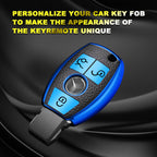 TPU Leather Key Fob Cover for Mercedes-Benz C, E, S-Class (2010-2017)