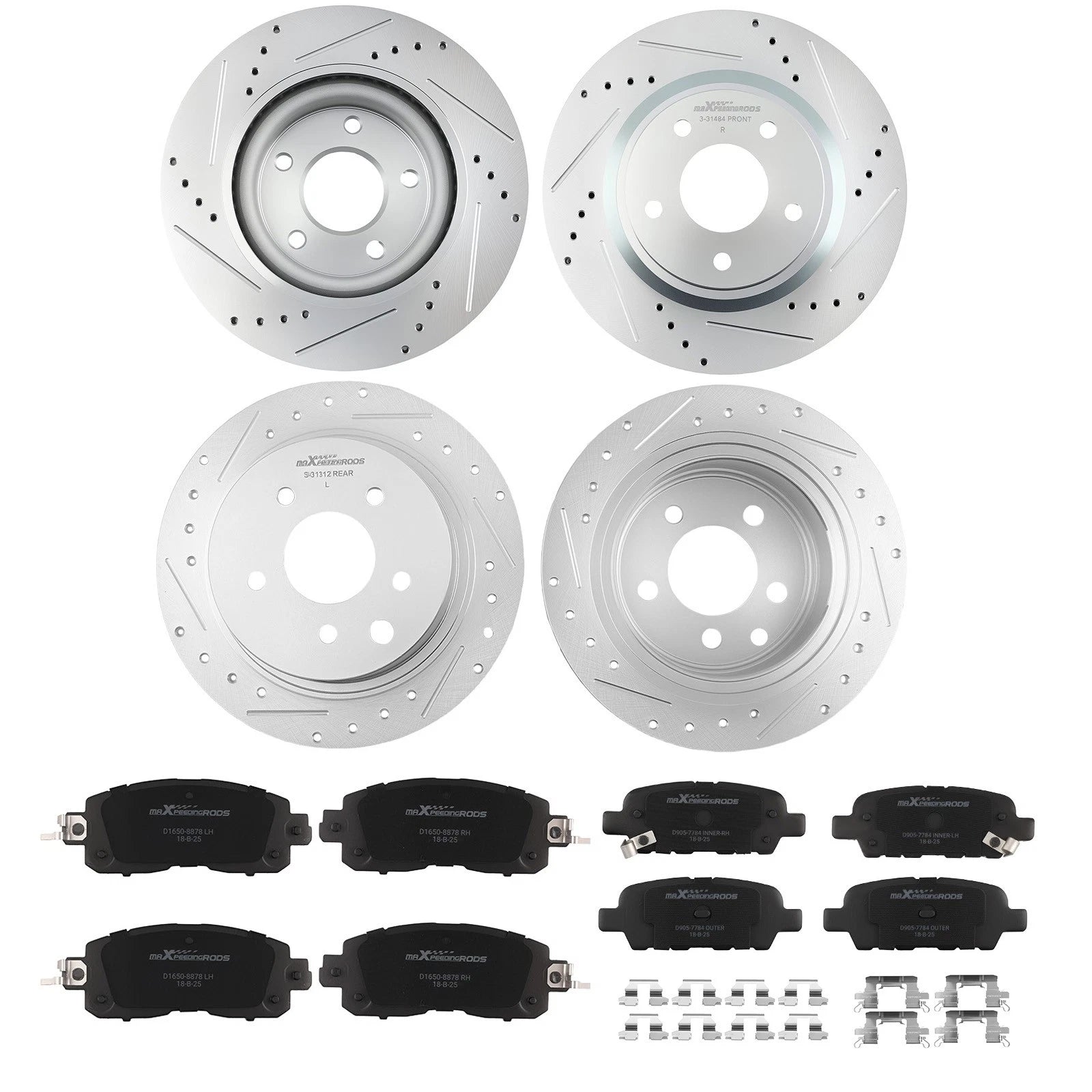 Front/Rear Brake Rotors and Ceramic Pads Kit for Nissan Altima (2013–2023)