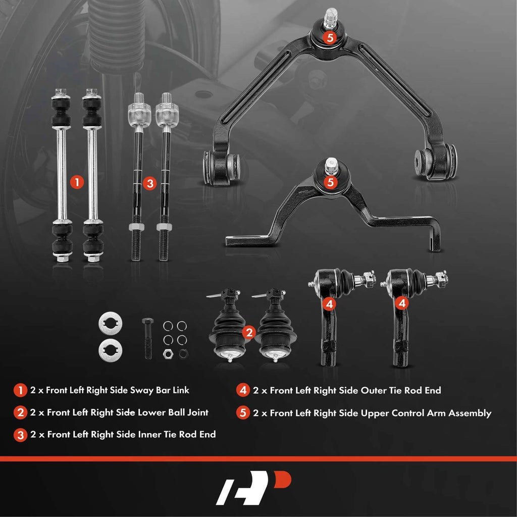 10x Front Control Arm Sway Bar Tie Rod for Ford Explorer (1998-2001)