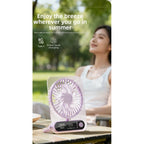 USB C Powered Desk Fan for Compact Use (4 Speed, Quiet, Brushless Motor)