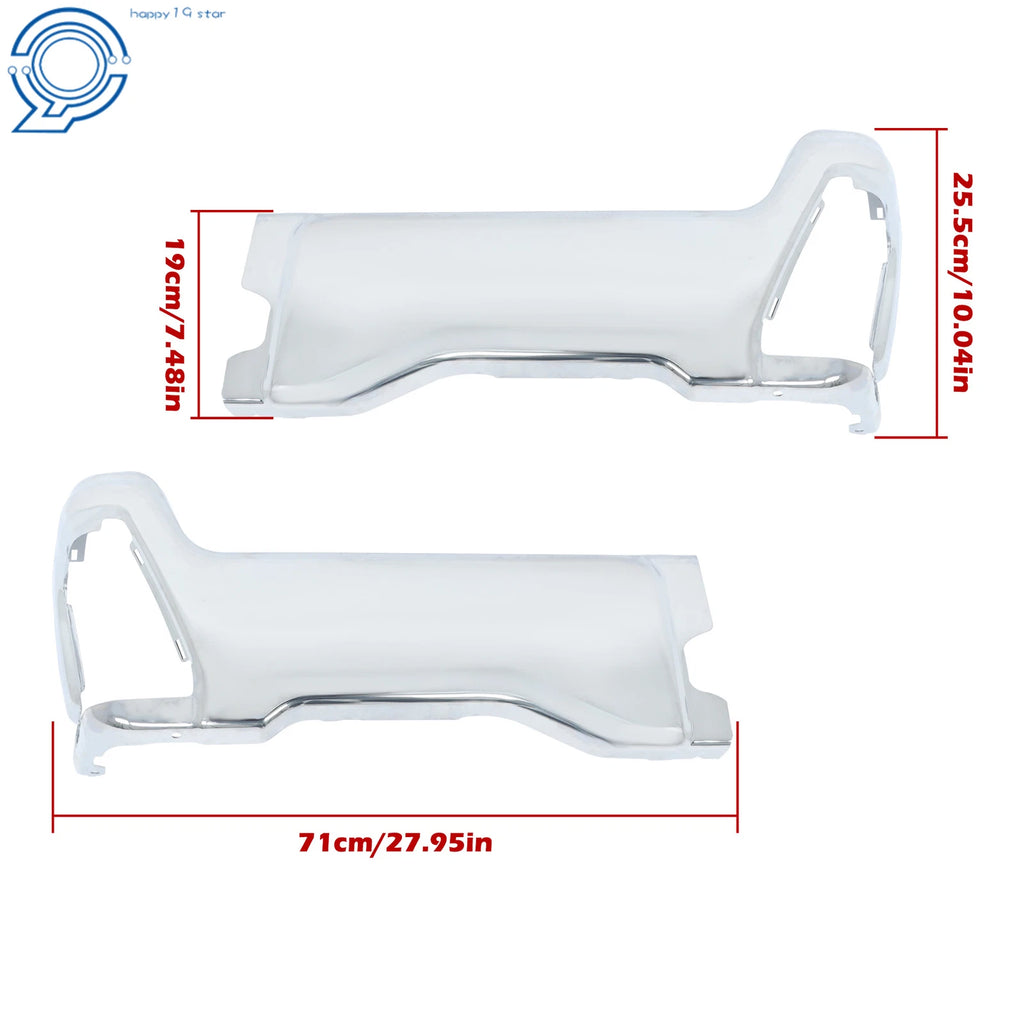 Chrome Pair Rear Back Bumper End Caps for Ford F250 F350 F450 (2023–2025)