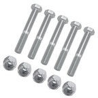 Set of 5 Grade 2 Shear Bolts 1/2" x 3-1/2" with Nylock Nuts for Rotary Cutters