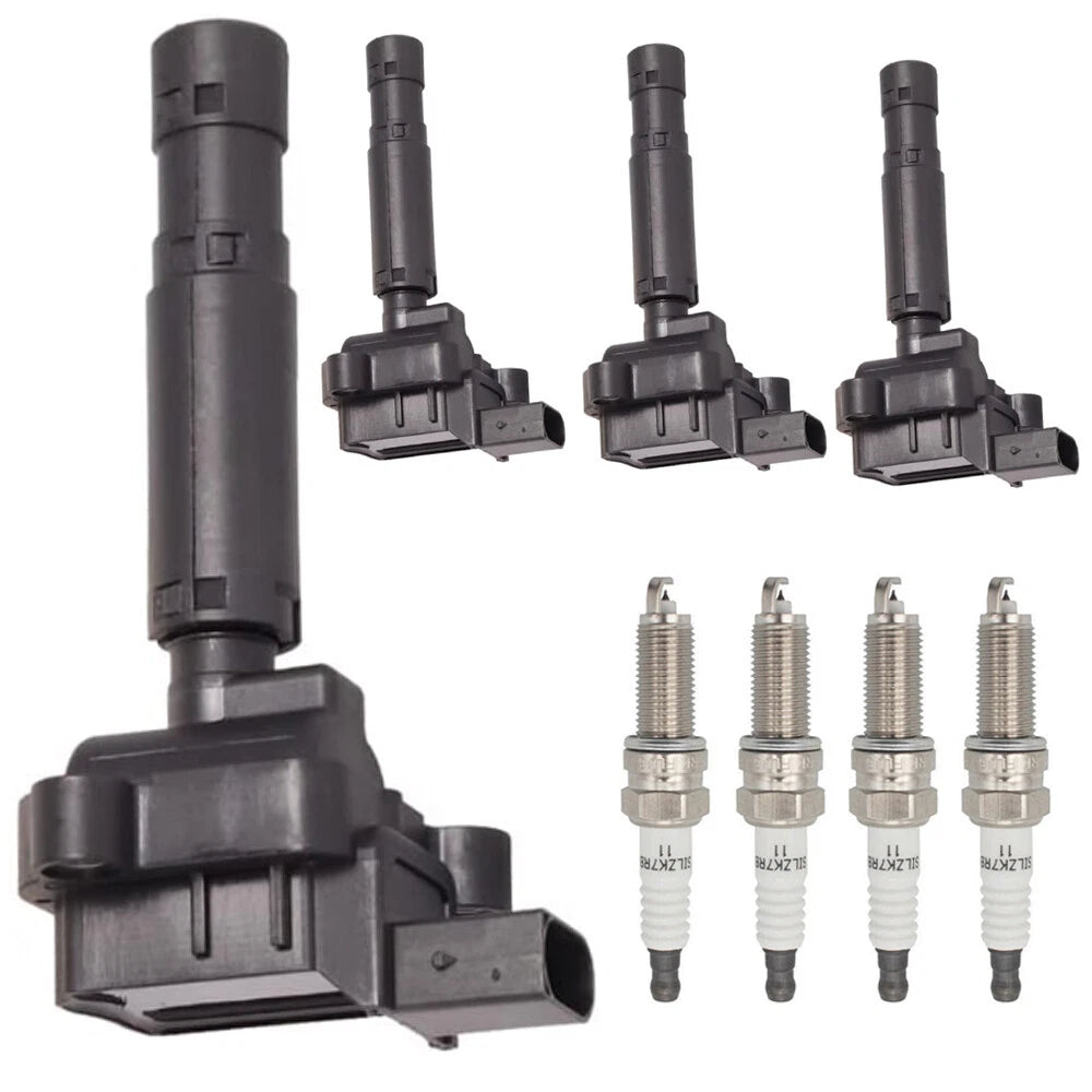 4X Ignition Coils + 4X Spark Plugs for Mercedes-Benz SLK250 C250 (2012–2015)